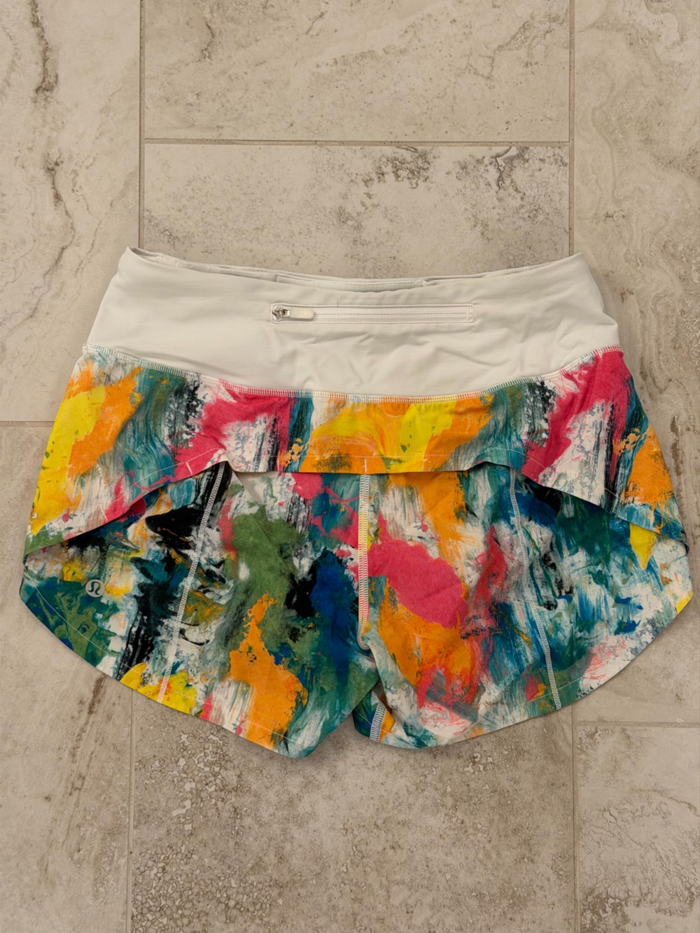 Colorful Abstract Print Athletic Shorts - Picture 2 of 4